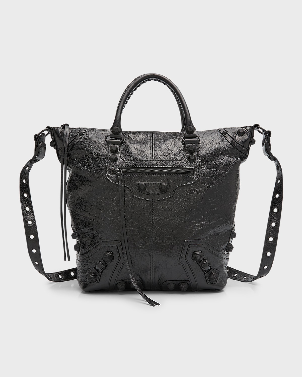Shop Balenciaga Men's Le Cagole Medium Tote Bag In 1000 Black