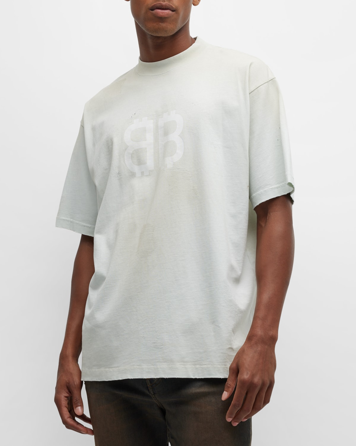 Balenciaga Crypto T Shirt Medium Fit In 9012 Dirty White
