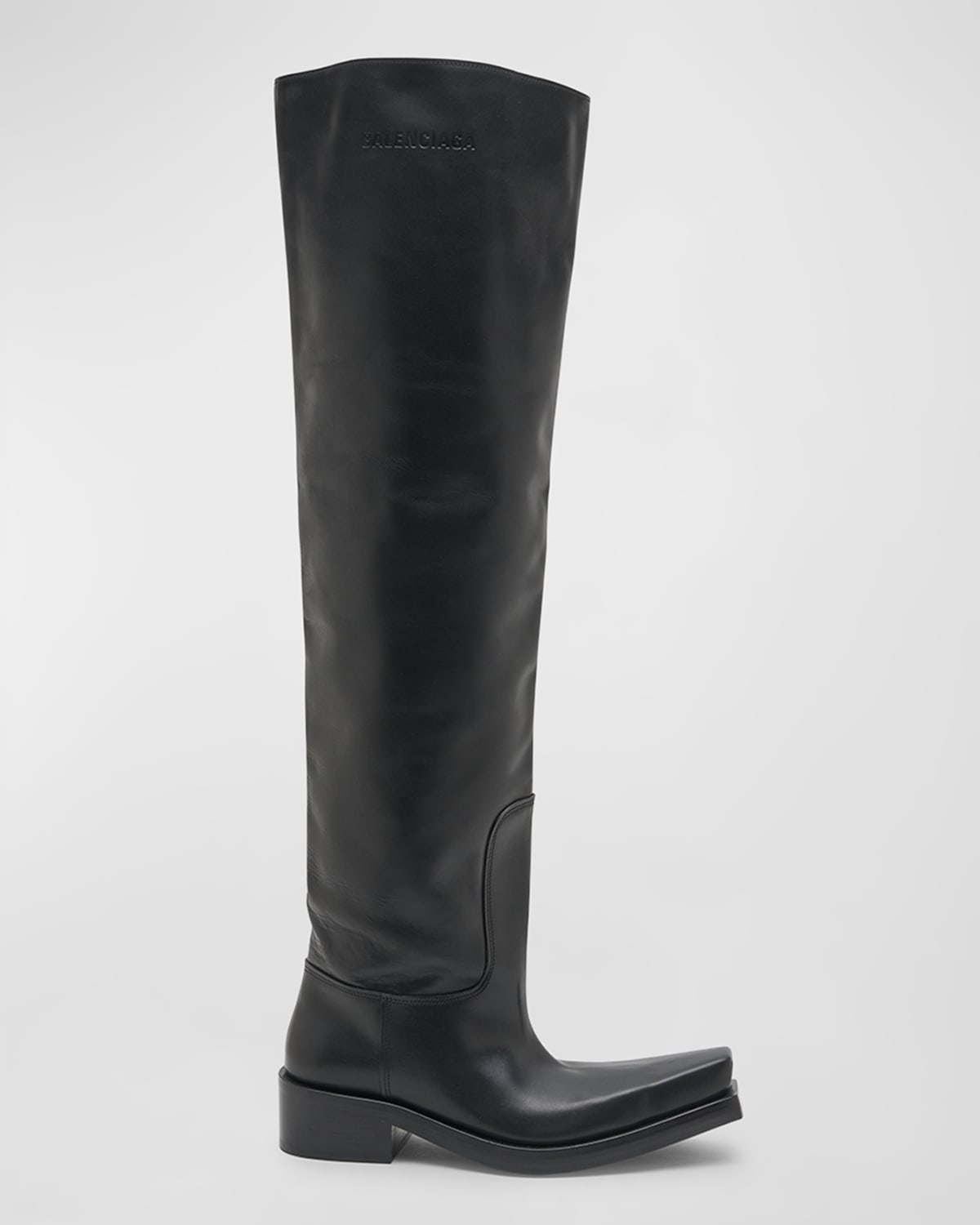 Balenciaga Santiago Leather Boots In 1000 Black