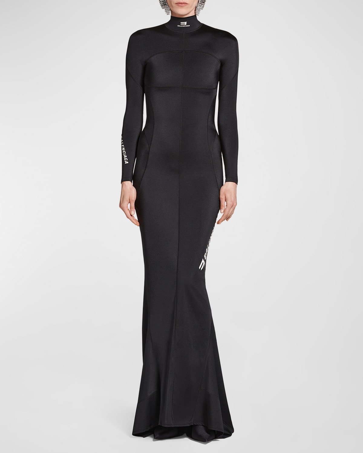 Shop Balenciaga Sporty B Activewear Gown In 1000 Black