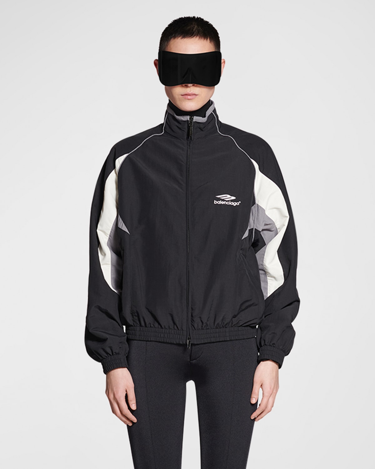 3 B Sports Icon Track Jacket in White - Balenciaga