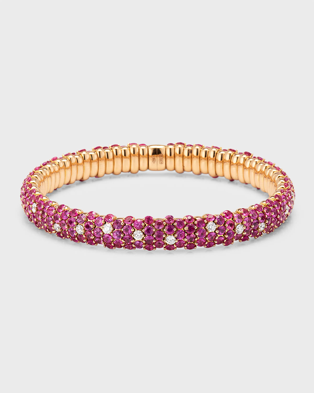 18k Rose Gold Pink Sapphire and Diamond Bracelet