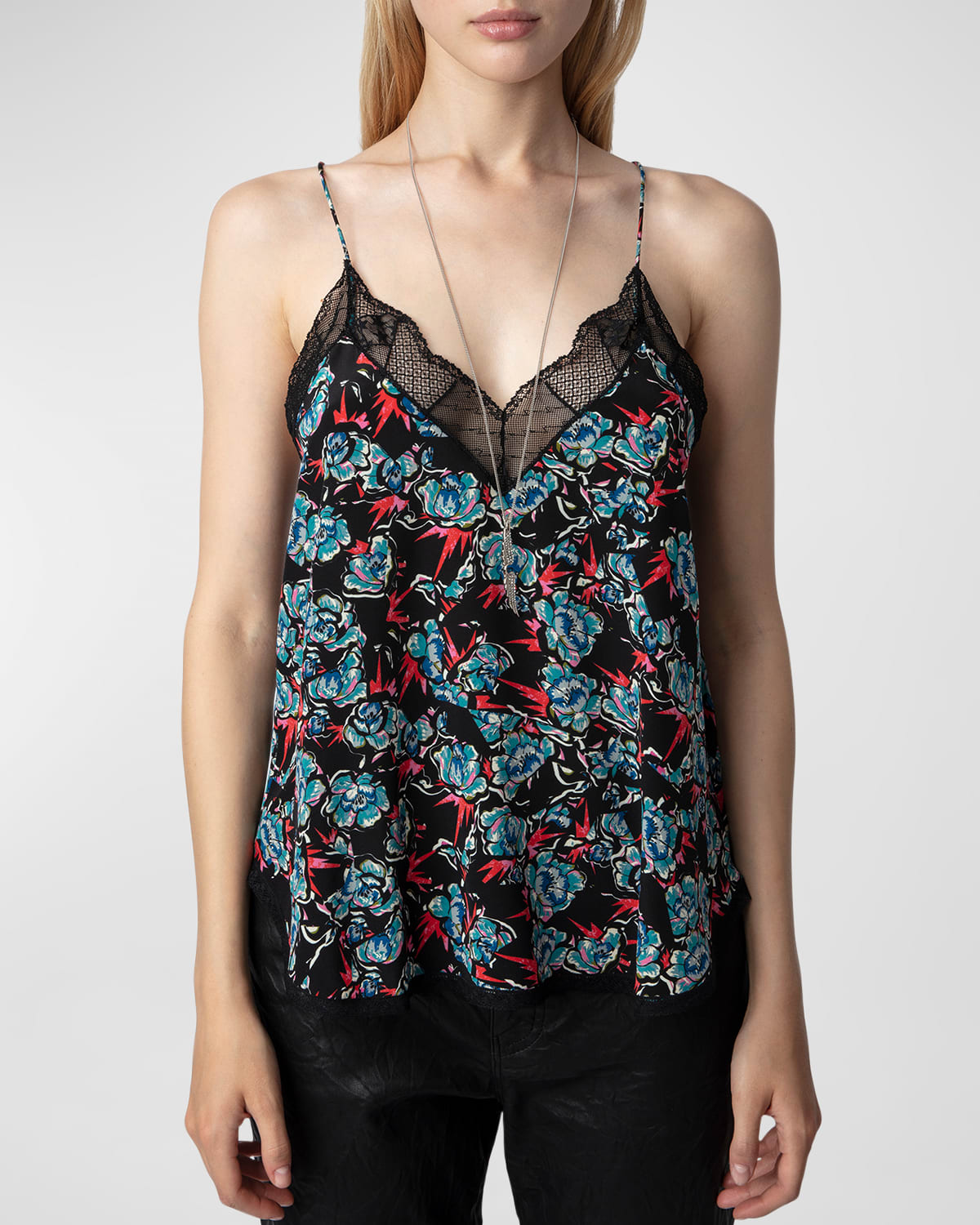 ZADIG & VOLTAIRE CHRISTY FLORAL-PRINT SILK CAMISOLE