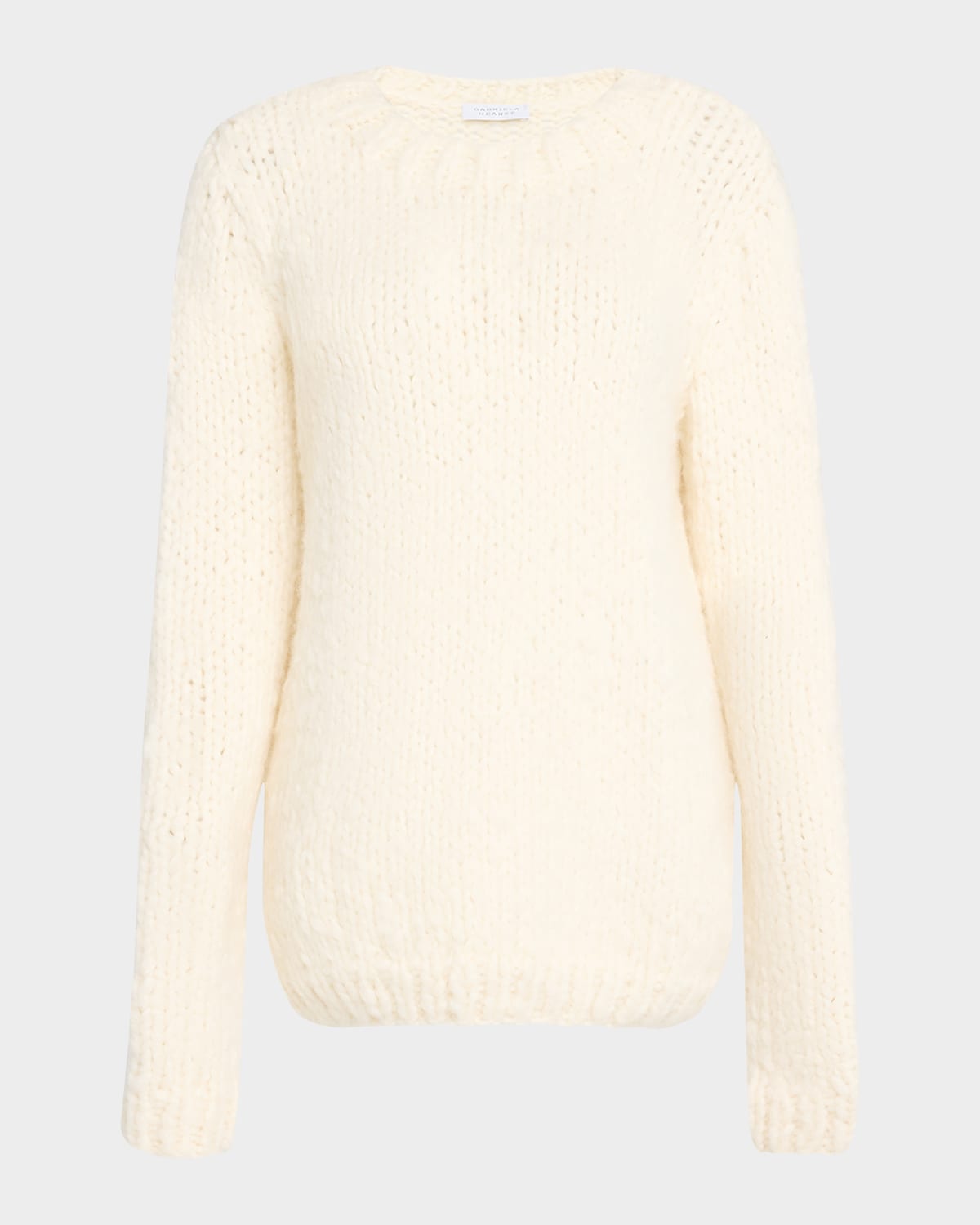 Shop Gabriela Hearst Lawrence Cashmere Crewneck Sweater In Ivory