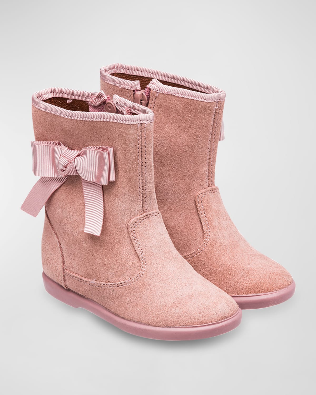 Shop Elephantito Girl's Suede Bow Boots, Baby/toddler/kids In Suede Pink