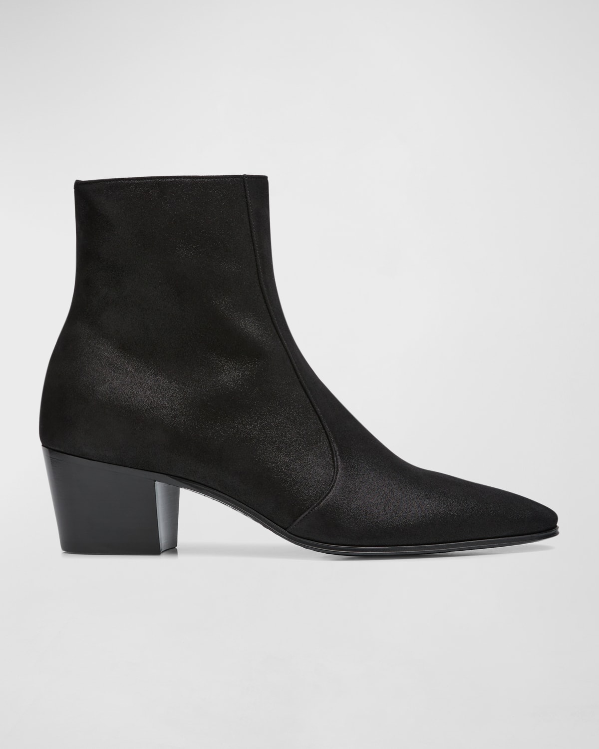 Saint Laurent Men's Vassili 60 Zip Ankle Boots In Black