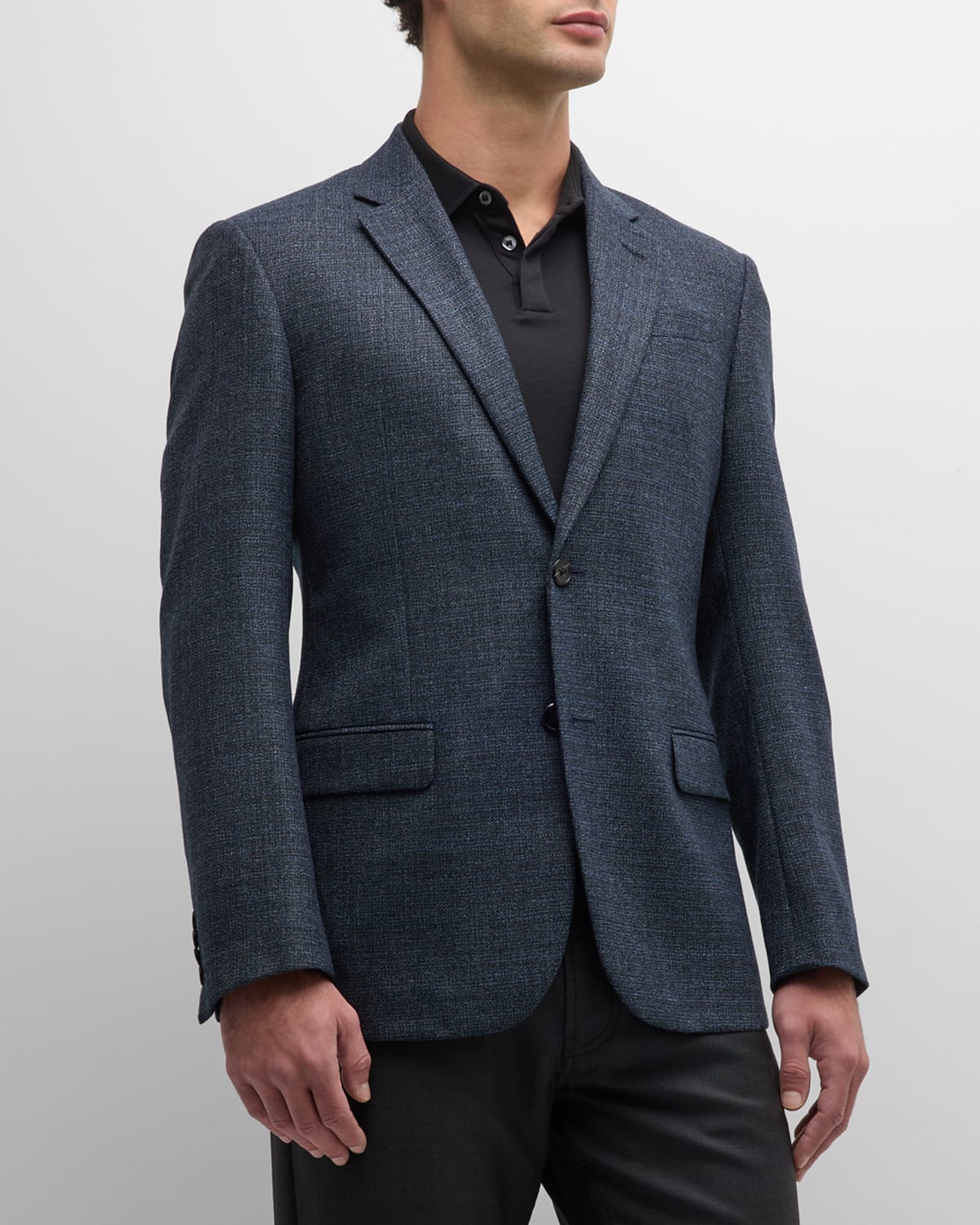 Emporio Armani Men's Textured Wool Dinner Jacket In Blue