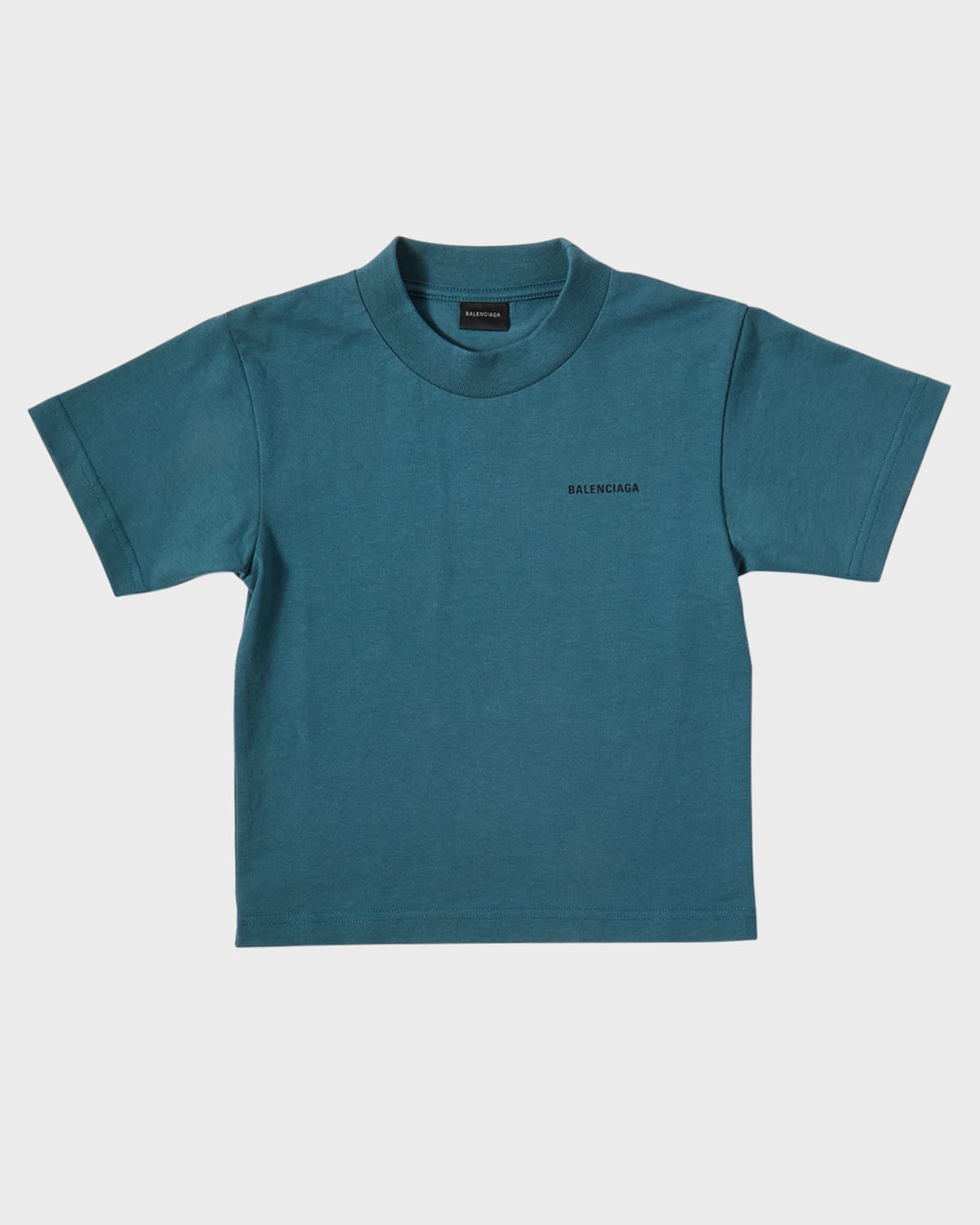 Shop Balenciaga Kids  T Shirt In 4005 Dark Ocean/black