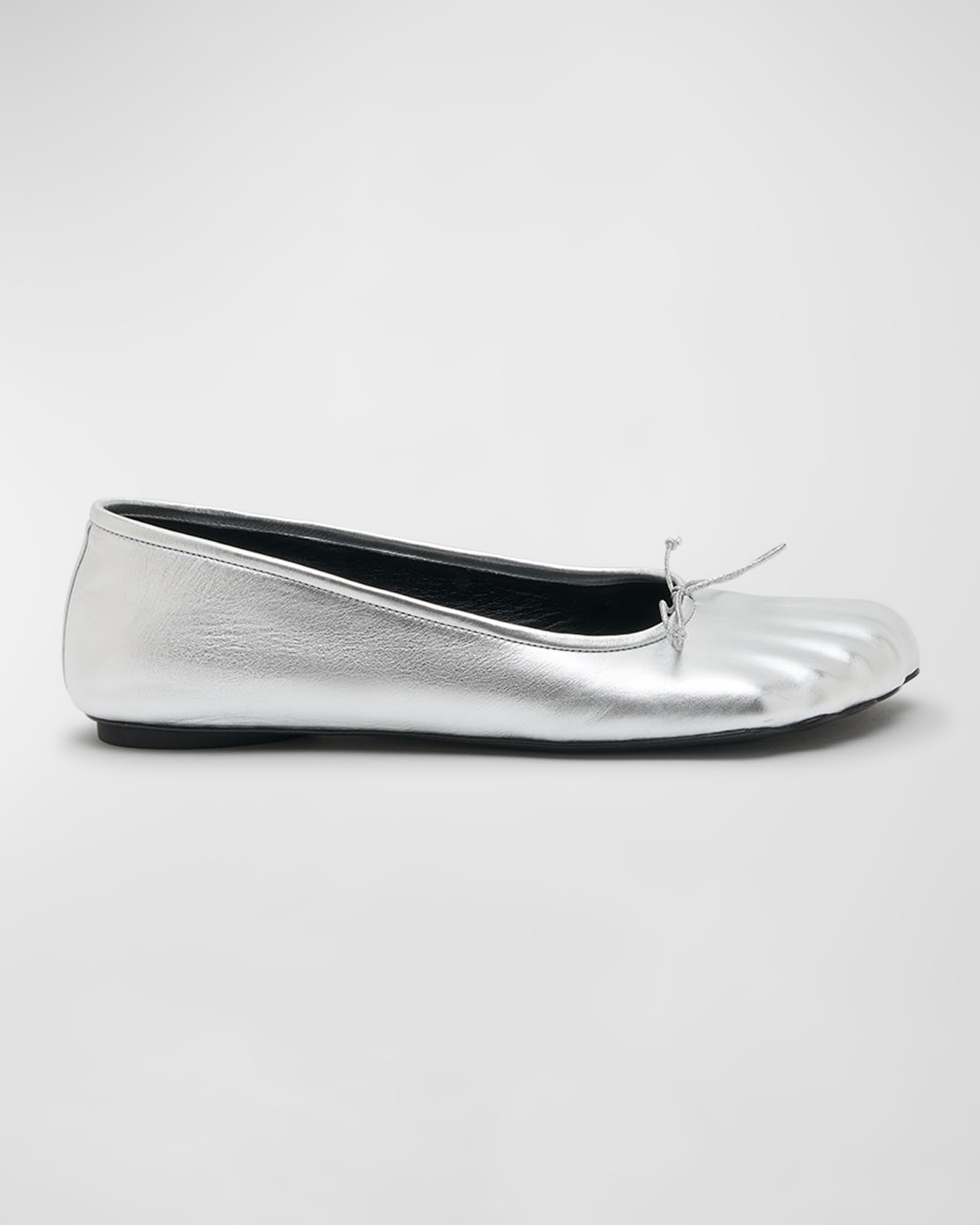 Balenciaga Fetish Metallic Ballerina Flats In 8001 Silver