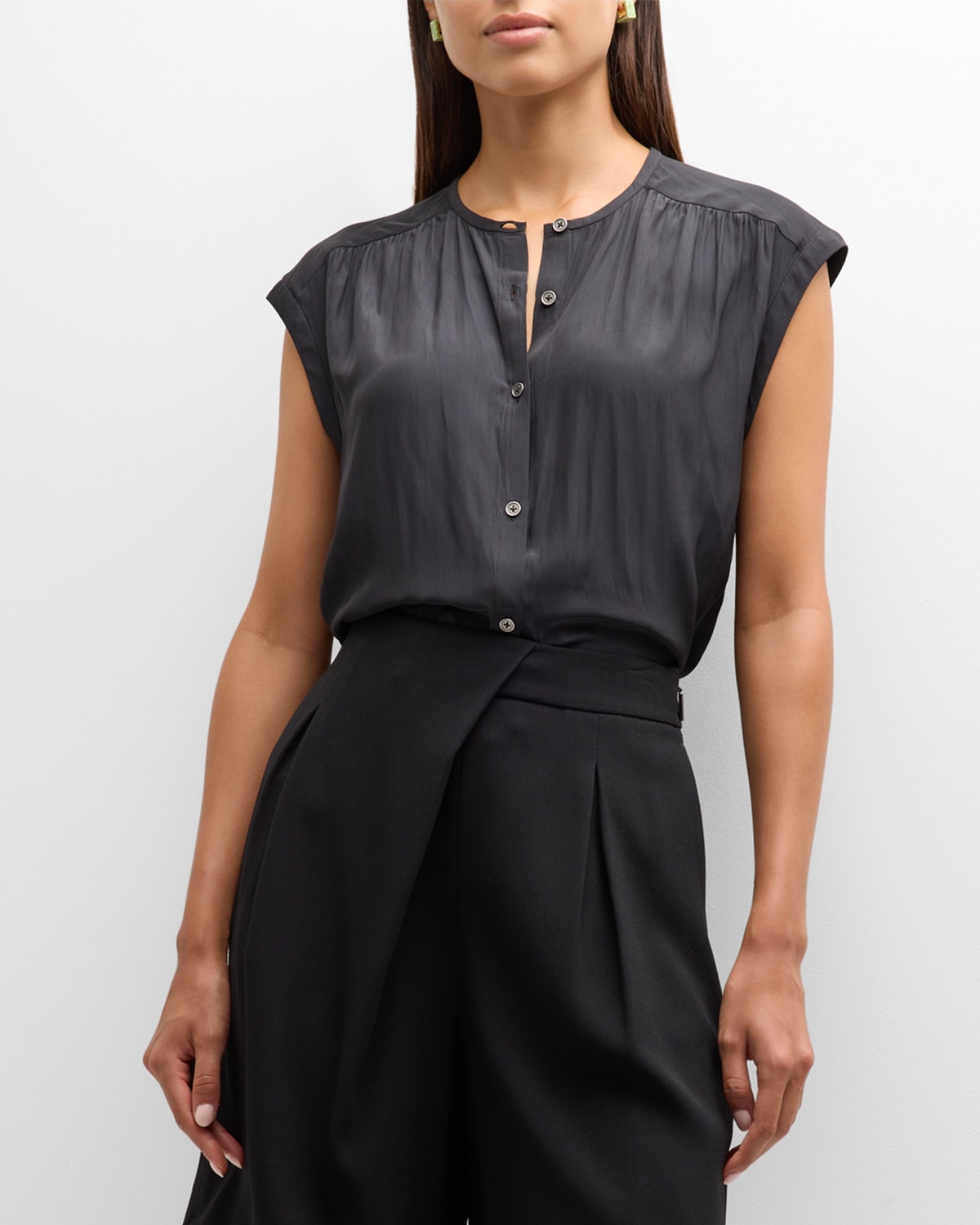 RAMY BROOK AMELIA BUTTON-FRONT BLOUSE