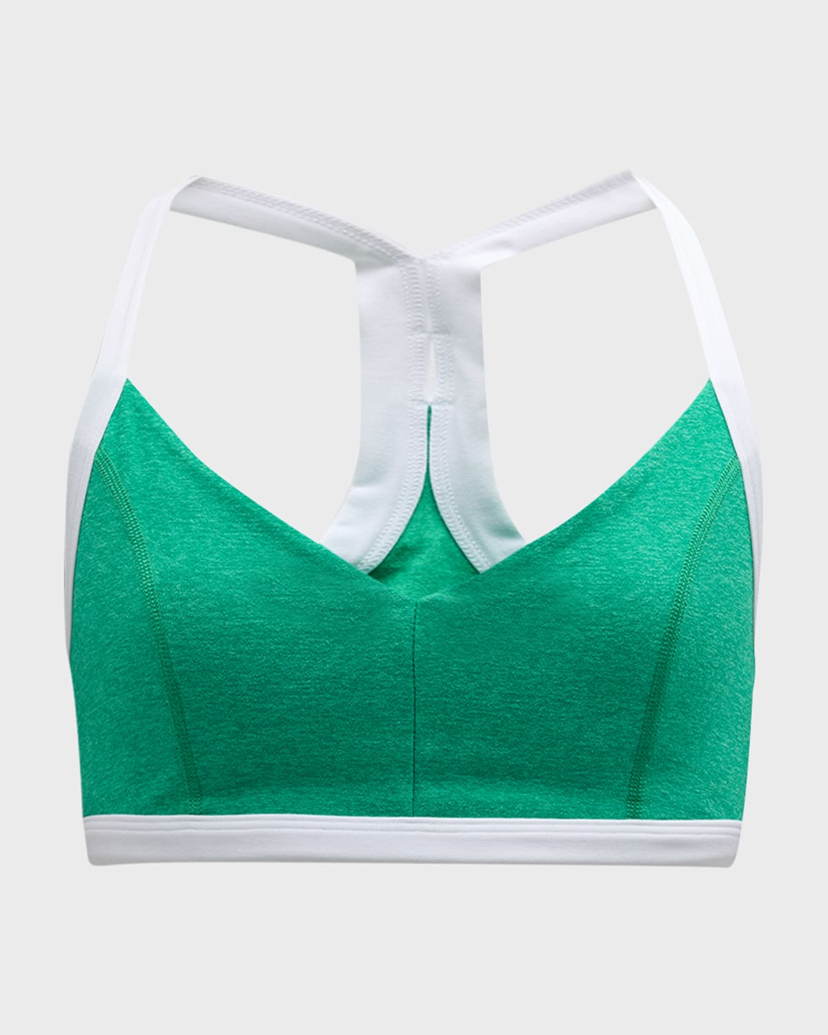 Beyond Yoga Spacedye Outlines Sports Bra In Green Grass/cloud