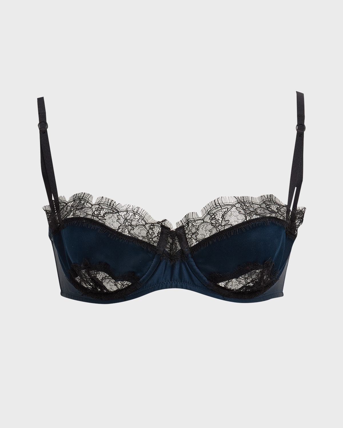 KIKI DE MONTPARNASSE Coquette cotton-blend lace and stretch-silk underwired  soft-cup balconette bra