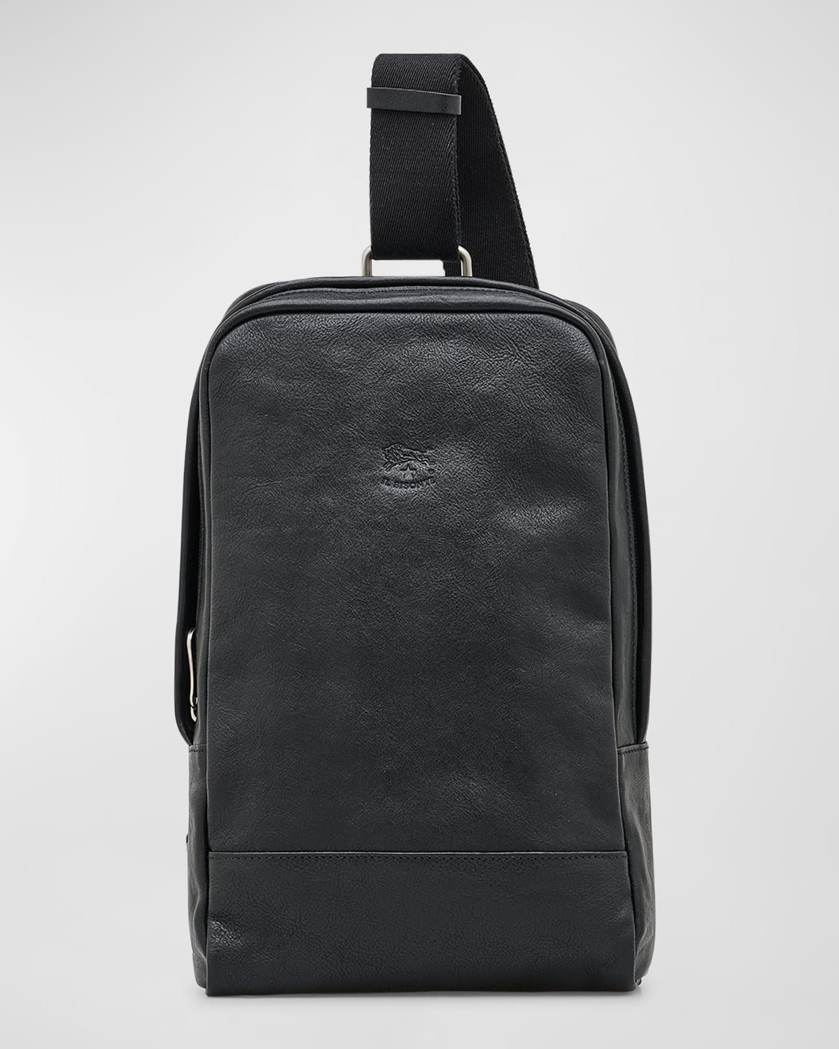 Shop Il Bisonte Men's Cestello Leather Sling Backpack In Black