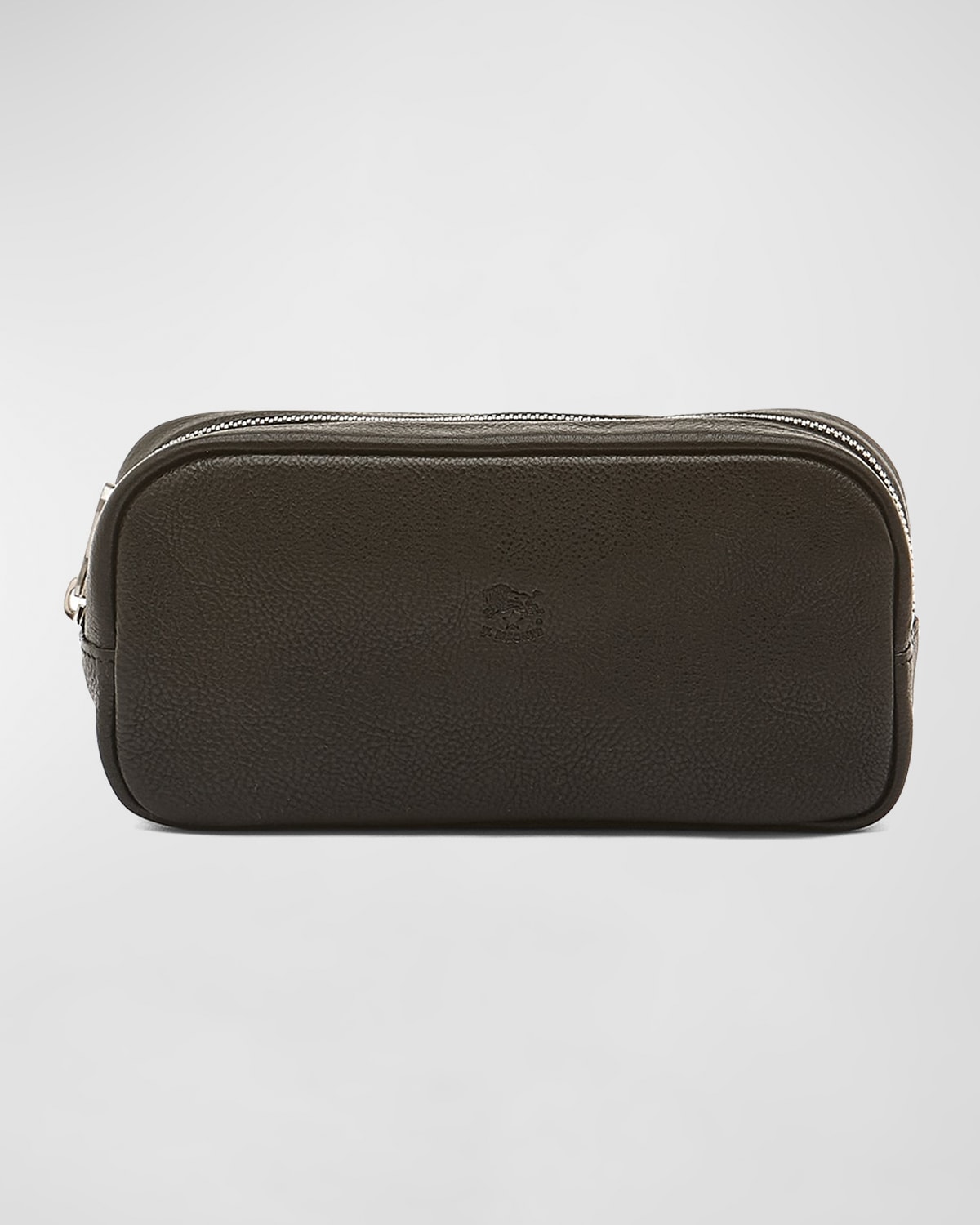 Shop Il Bisonte Men's Cestello Leather Toiletry Bag In Black