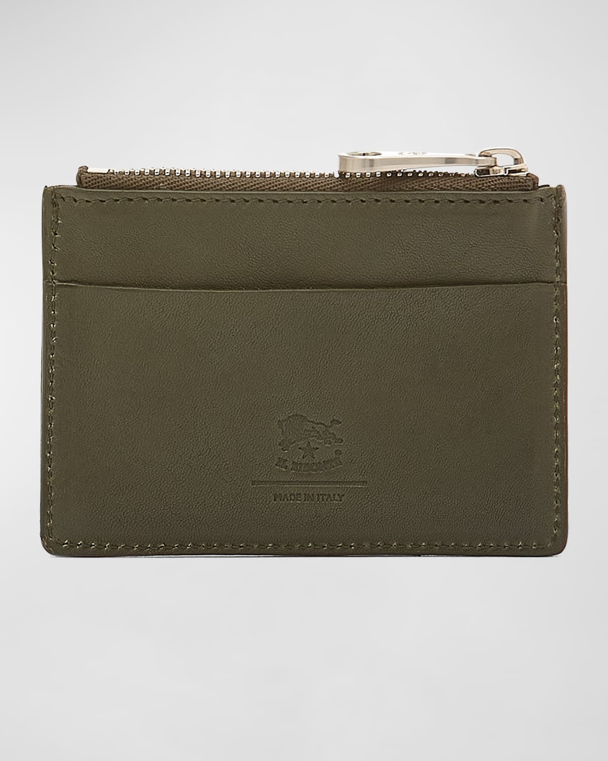 Men's Cestello Leather Zip Card Case