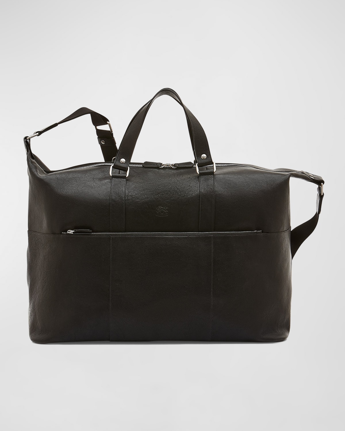 Il Bisonte Men's Oriuolo Leather Travel Duffel Bag In Black