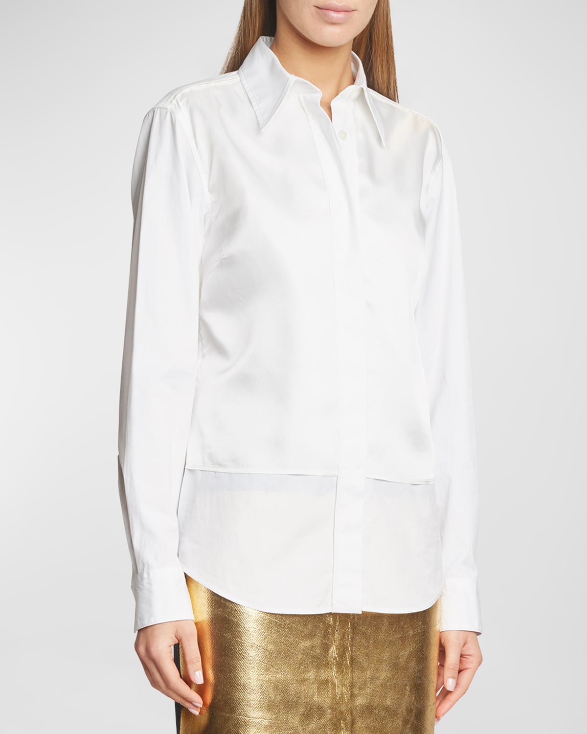 Dries Van Noten Chowy Button Up Shirt In Off White