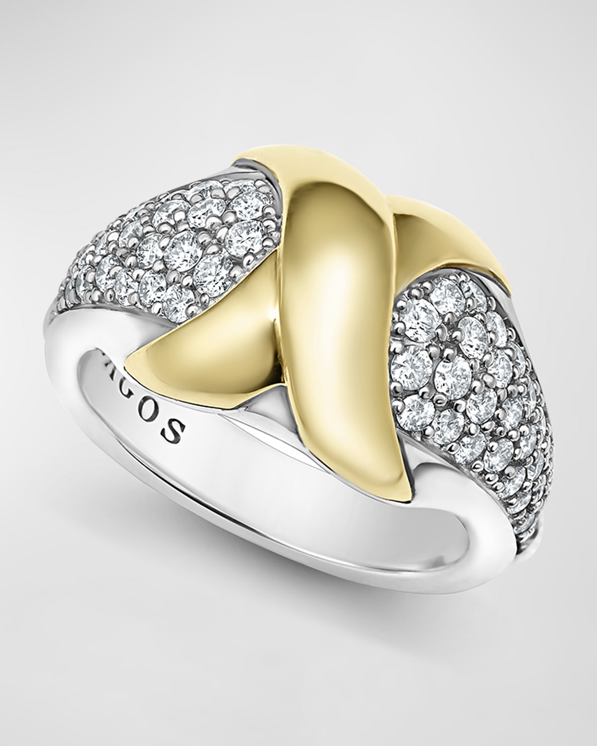 Embrace 18K Gold X and Sterling Silver Diamond Ring