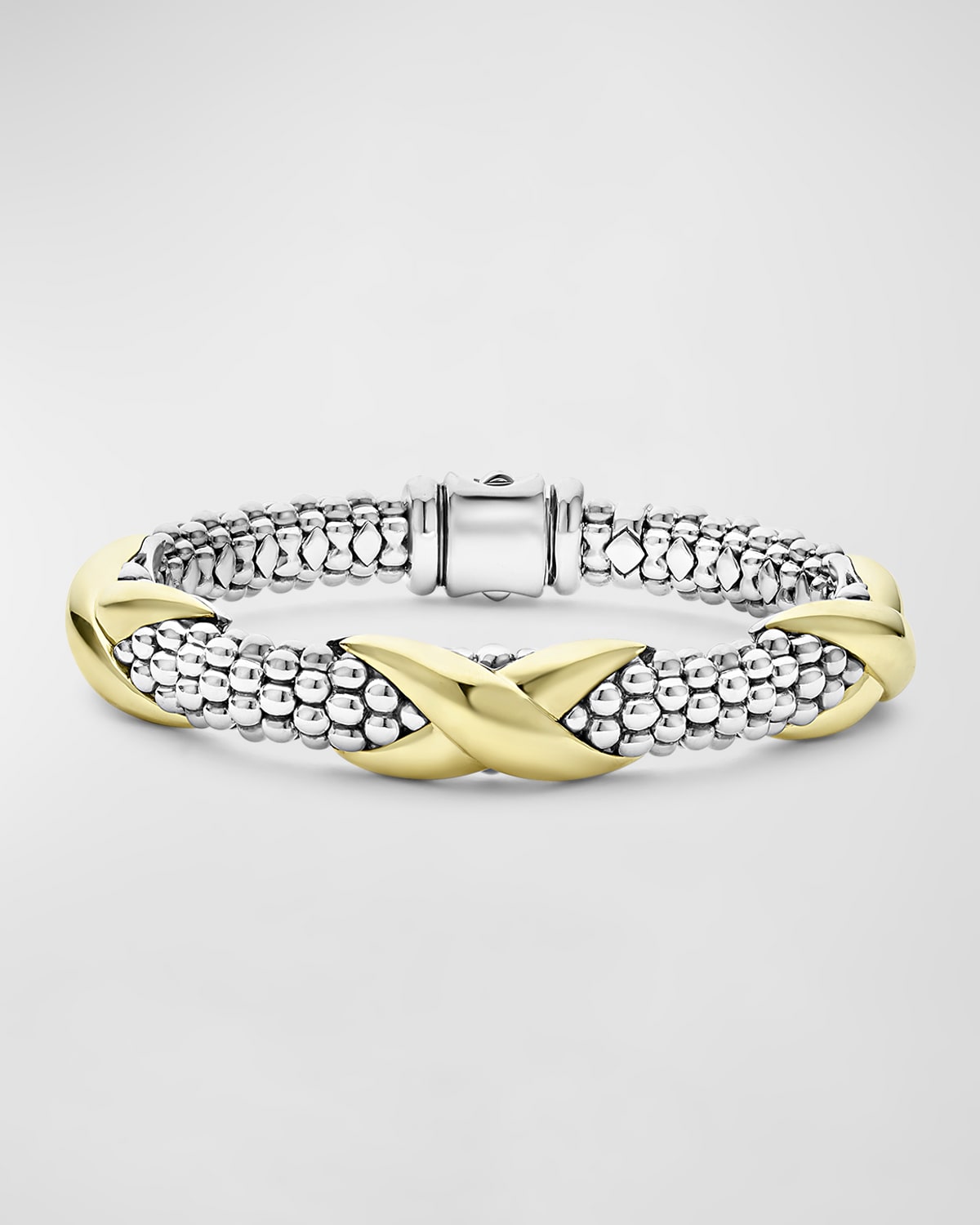 Embrace Three Station X 18K Caviar Bracelet, 9mm