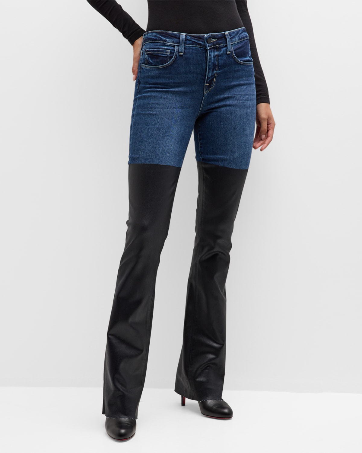 L AGENCE RUTH COATED HIGH RISE STRAIGHT JEANS