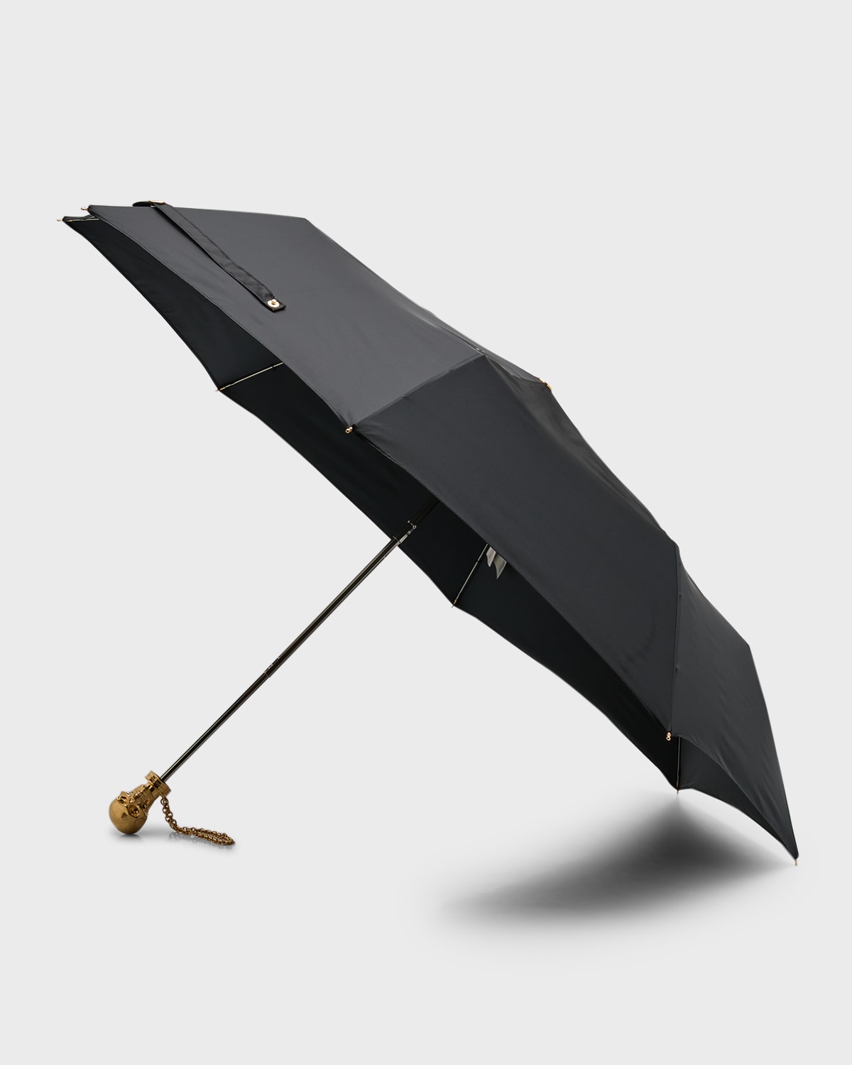 Alexander Mcqueen Brass Skull Umbrella In Black