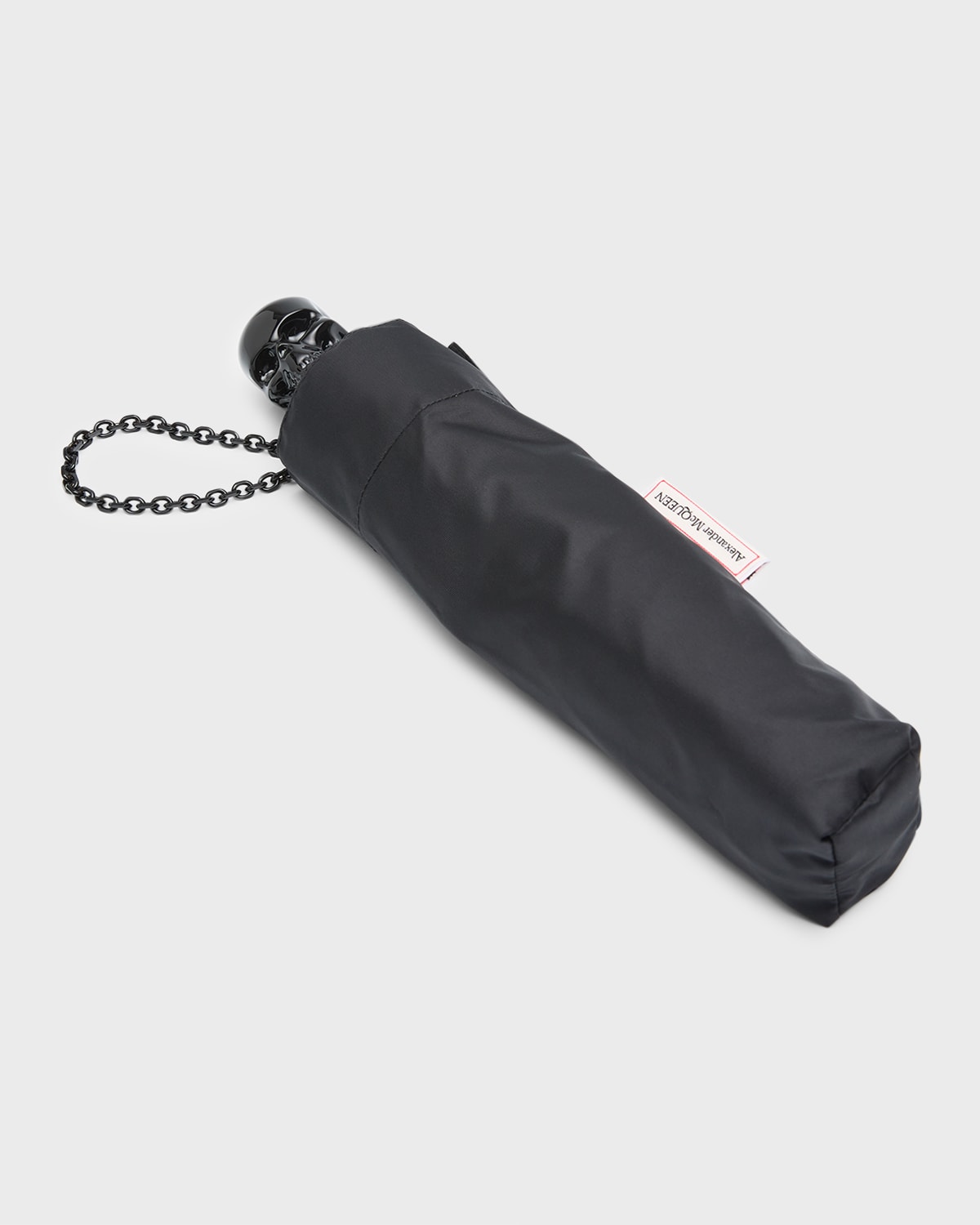 Alexander Mcqueen Skull & Chain Short Umbrella In Black