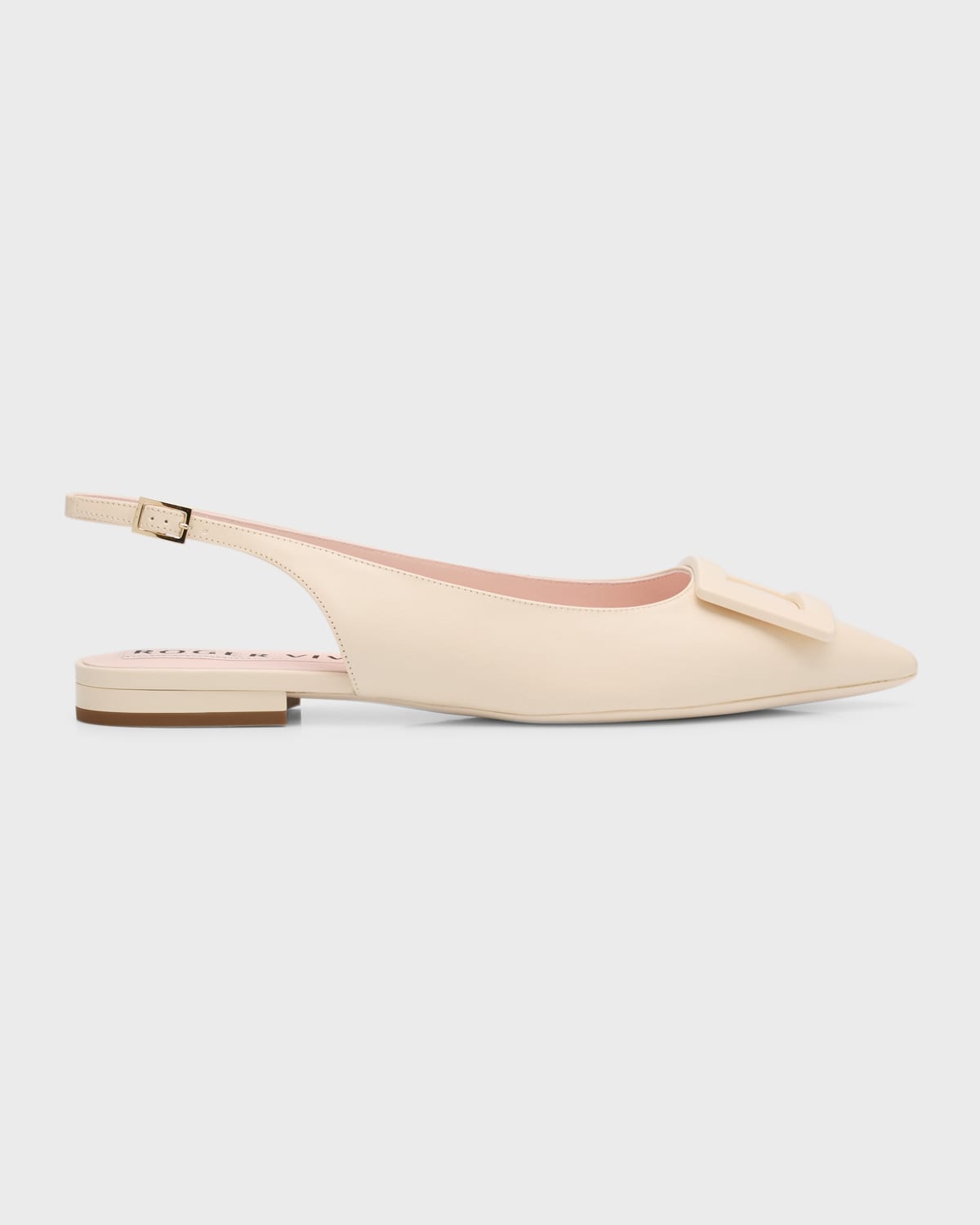 ROGER VIVIER GOMMETTINE BUCKLE SLINGBACK BALLERINA FLATS