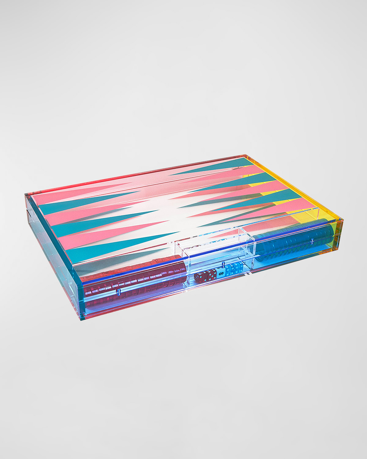 Tizo Multicolor Acrylic Backgammon Set In Multi Color,pink