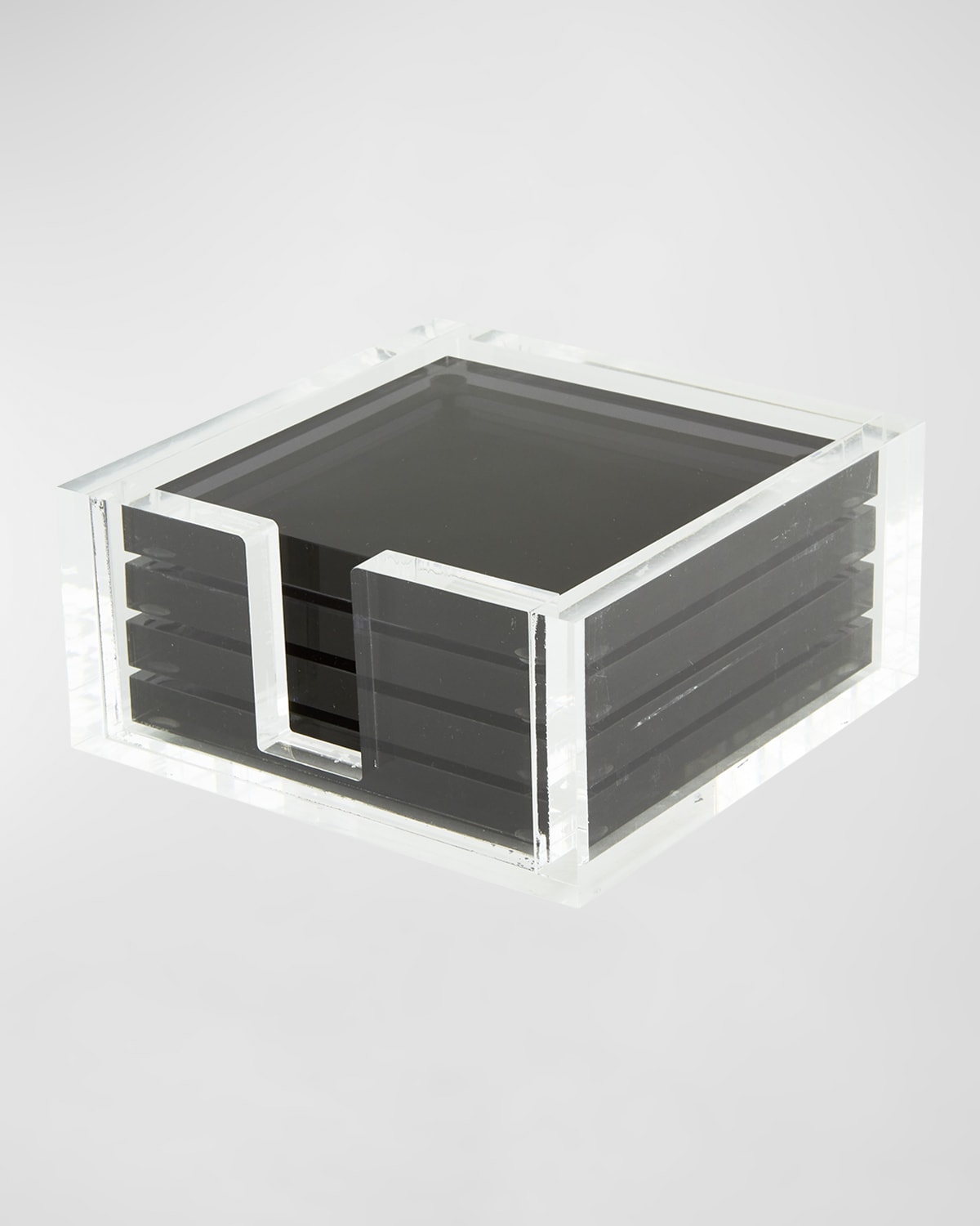 Tizo Design Lucite Coasters, Set Of 4 In Black ,clear