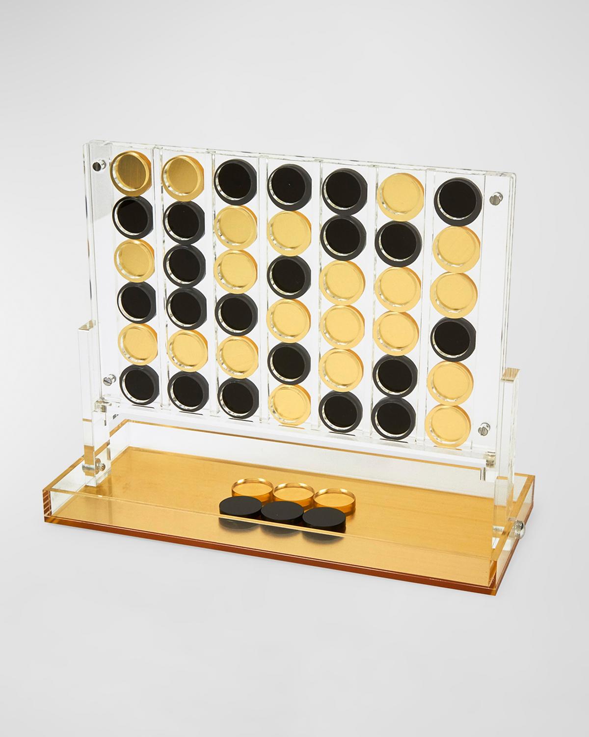 Tizo Lucite Connect 4 Game Set In Gold Black