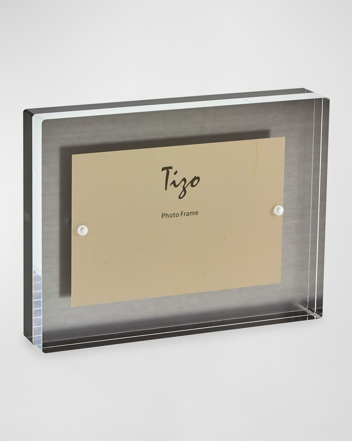 Shop Tizo Lucite Floating Block Photo Frame, 4" X 6" In Clear &amp; Silver