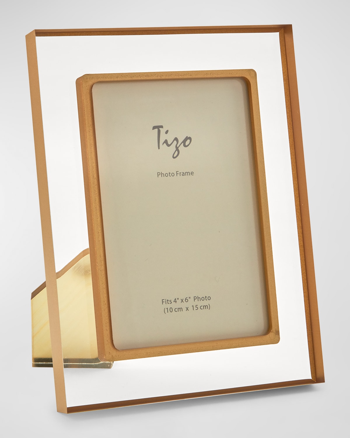 Tizo Lucite Photo Frame With Easel Back, 5" X 7" - Gold Border In Neutral