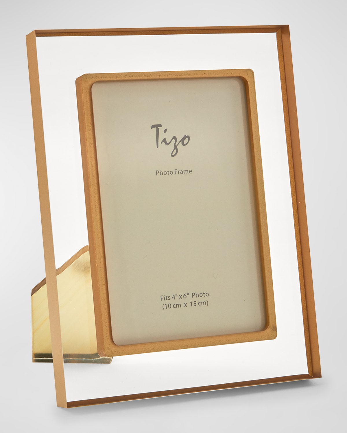 Tizo Lucite Photo Frame With Easel Back, 8" X 10" - Gold Border