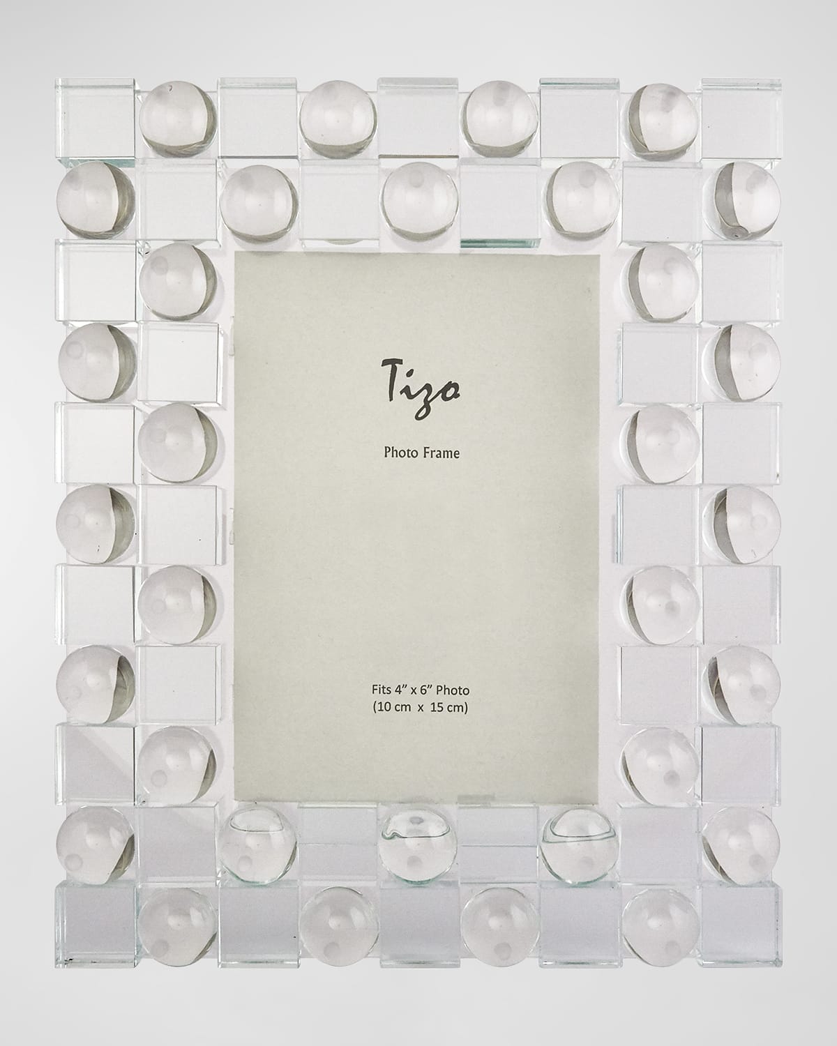 Tizo Clear Spheres & Squares Crystal Glass 5 X 7 Picture Frame