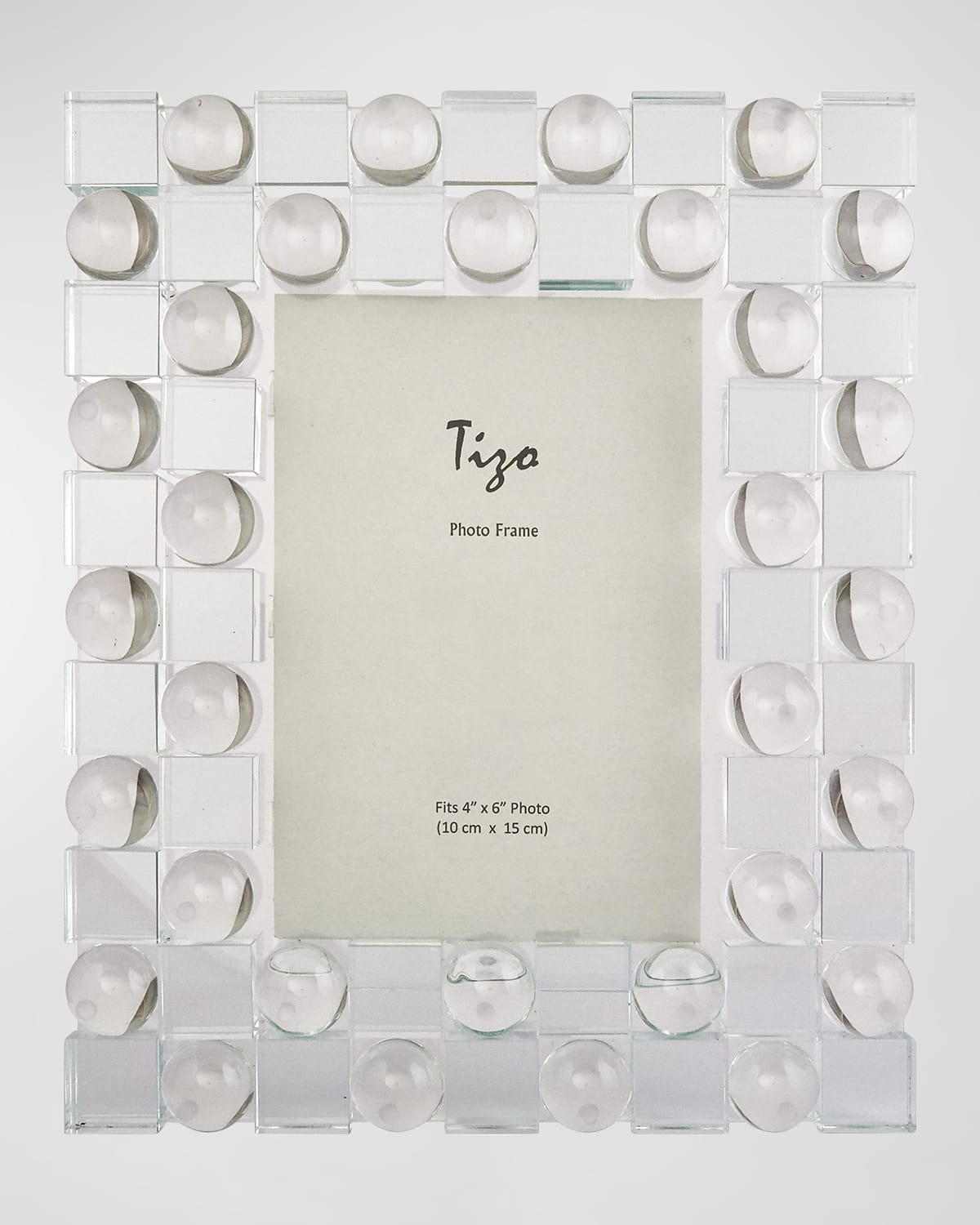 Tizo Clear Spheres & Squares Crystal Glass 5 X 7 Picture Frame