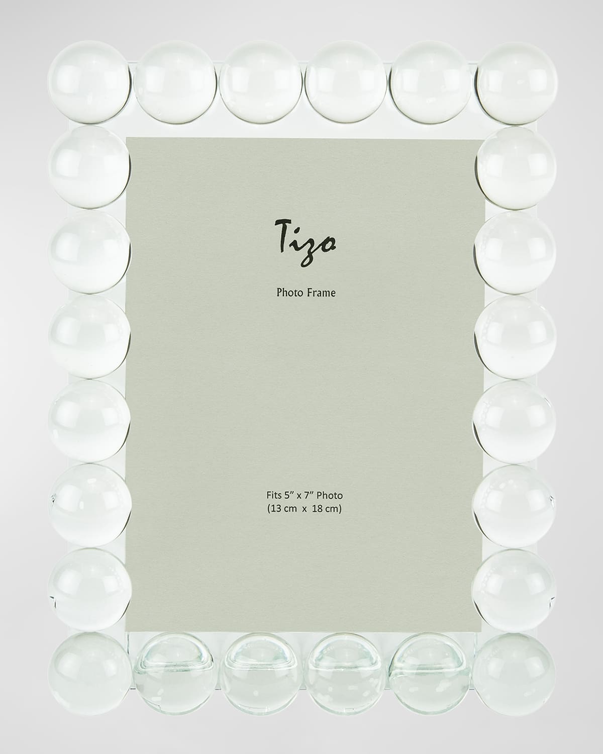Tizo Clear Crystal Picture Frame Single Row Bubbles 5x7