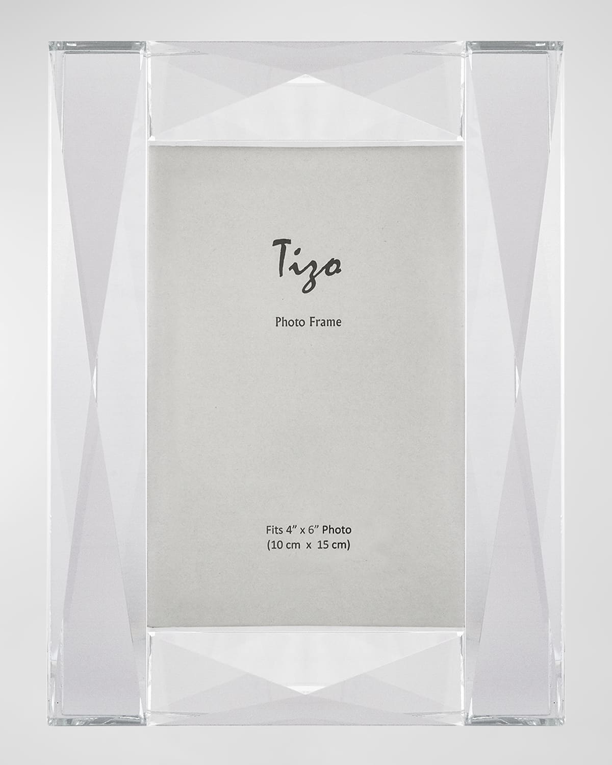 TIZO CLEAR CRYSTAL PICTURE FRAME ELONGATED PYRAMID DIAMOND 5X7