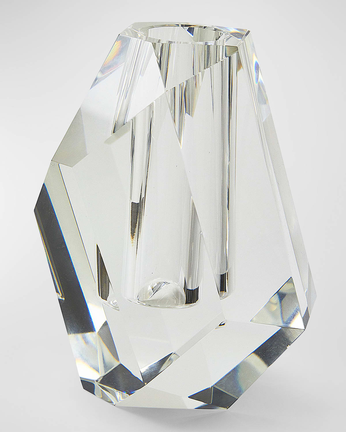 Tizo Crystal Multi-faceted Rock Vase In Clear