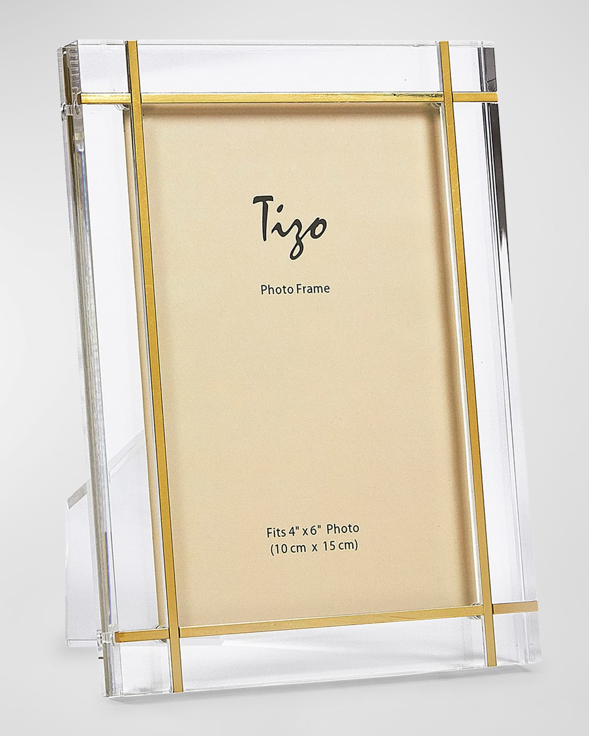 Tizo Lucite And Gold Metal Inlay Frame - 5" X 7" In Lucite/gold