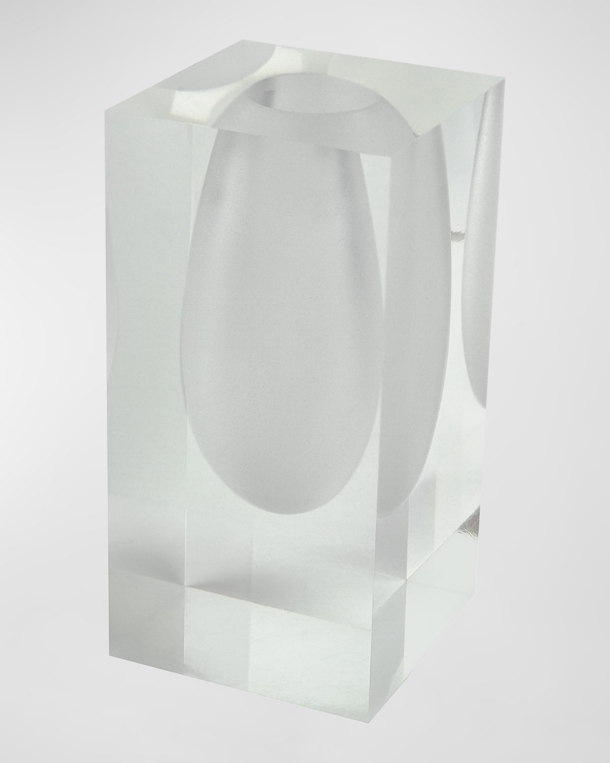 Tizo Design Lucite Frosted White Vase In Clear,frost White