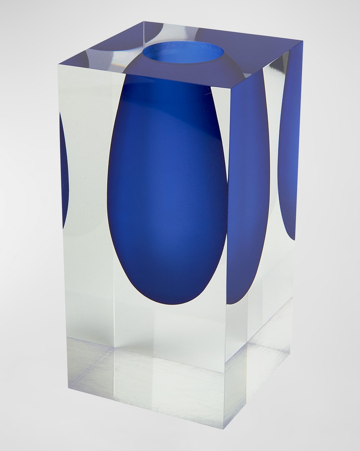 Tizo Clear Lucite Vase In Clear,blue