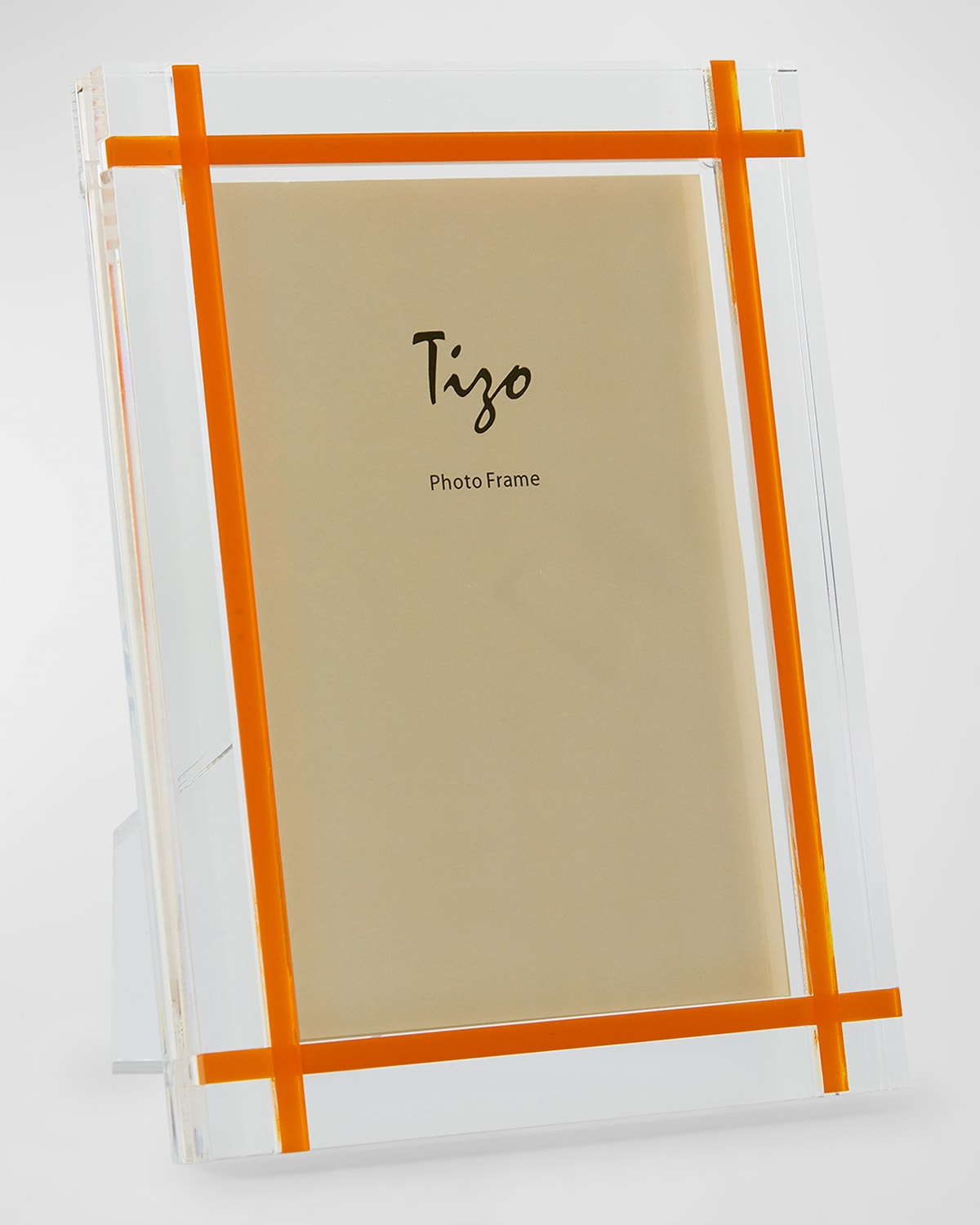 Tizo Lucite Inlay Frame, 4" X 6" In Clear/orange