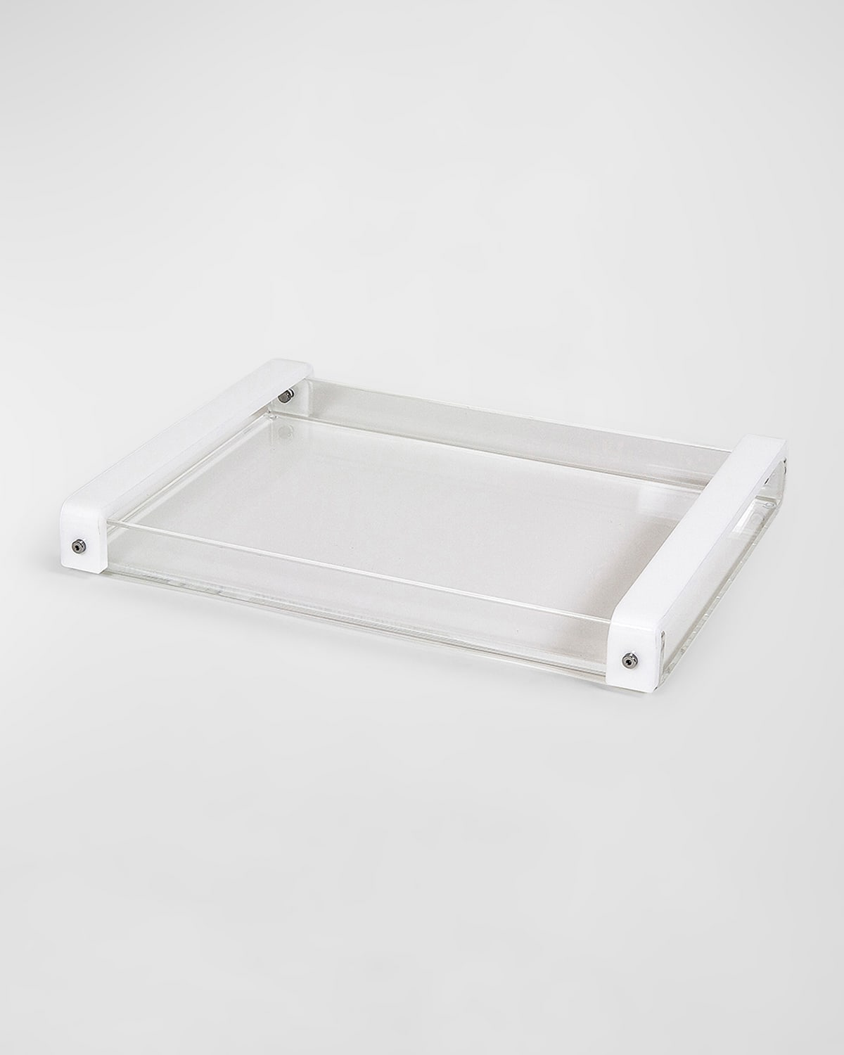 Shop Tizo Lucite Tray With Handle In Clear, White