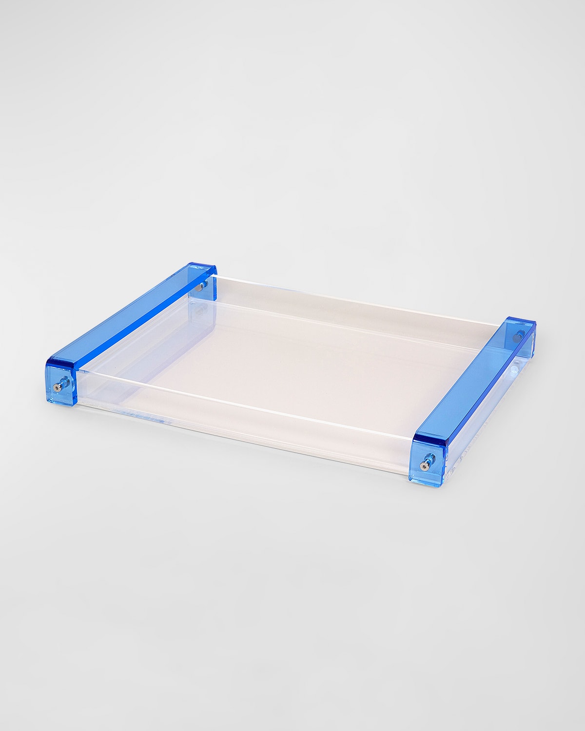 Shop Tizo Lucite Tray With Handle In Clear,blue
