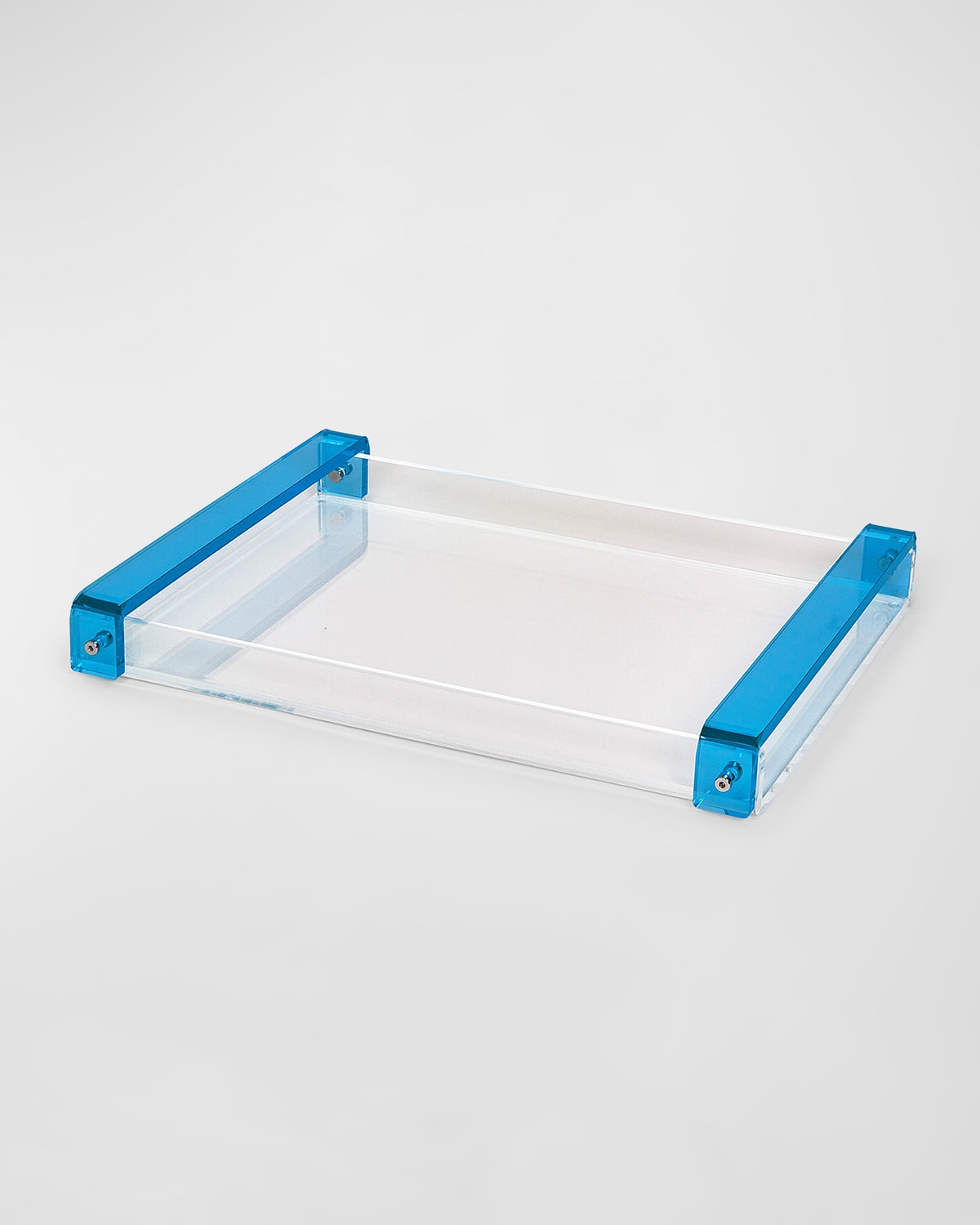 Shop Tizo Lucite Tray With Handle In Clear,turquoise