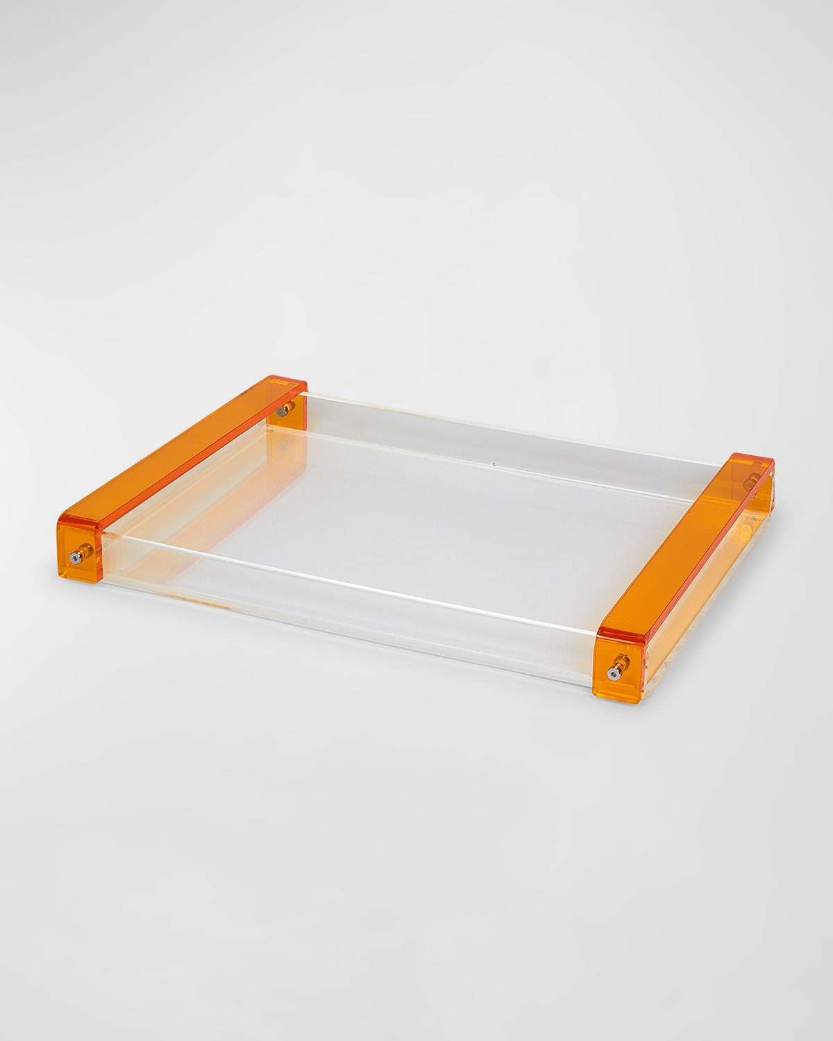 Shop Tizo Lucite Tray With Handle In Clear,orange