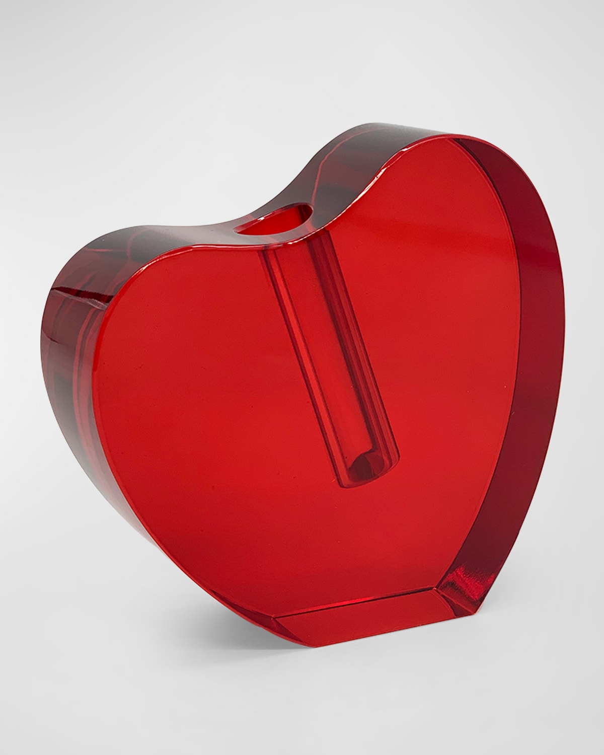 Tizo Crystal Red Heart Shape Vase, Large
