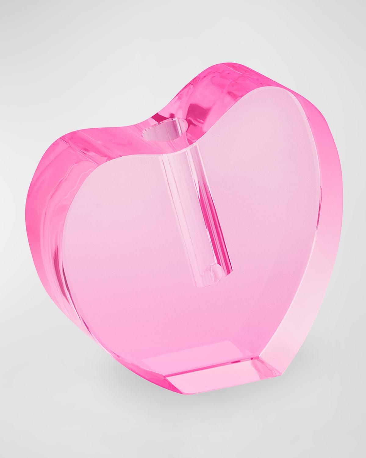Tizo Crystal Pink Heart Shape Vase, Large In Pink
