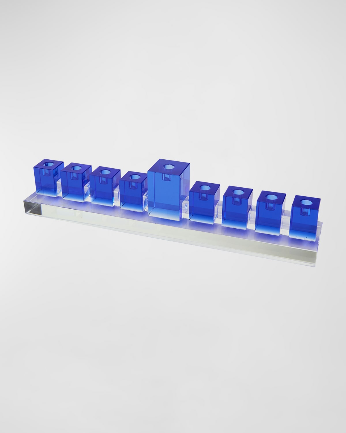 Tizo Clear Crystal Menorah In Blue