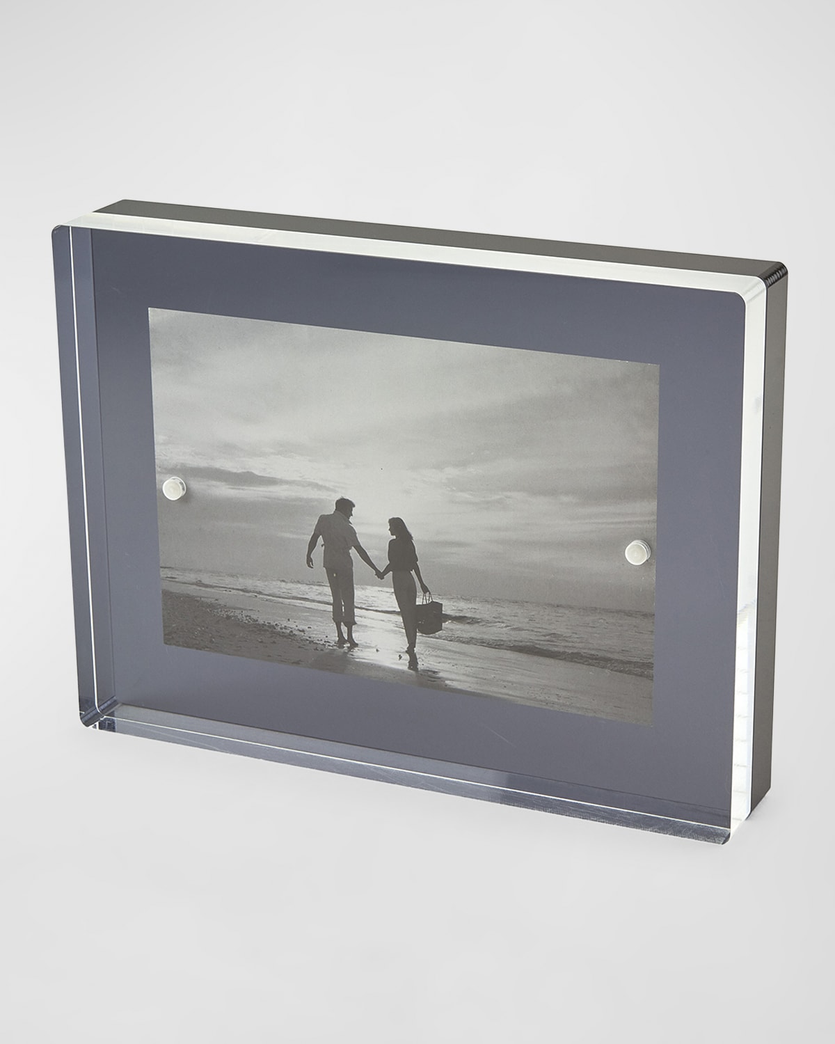 Tizo Lucite Floating Block Photo Frame, 4" X 6" In Gray